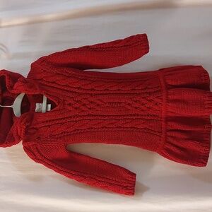 Baby‎ Gap Red Hooded Sweater Dress.  Size 12-18 Mos